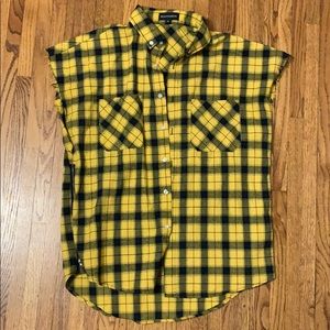 Yellow Black oversized sleeveless